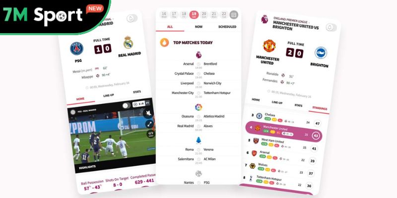 Giải đấu nào được 7M chọn để livescore?